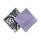 Set of 2 Cotton Blend Pocket Square Handkerchief Hanky Napkin Blue Purple 9.5"